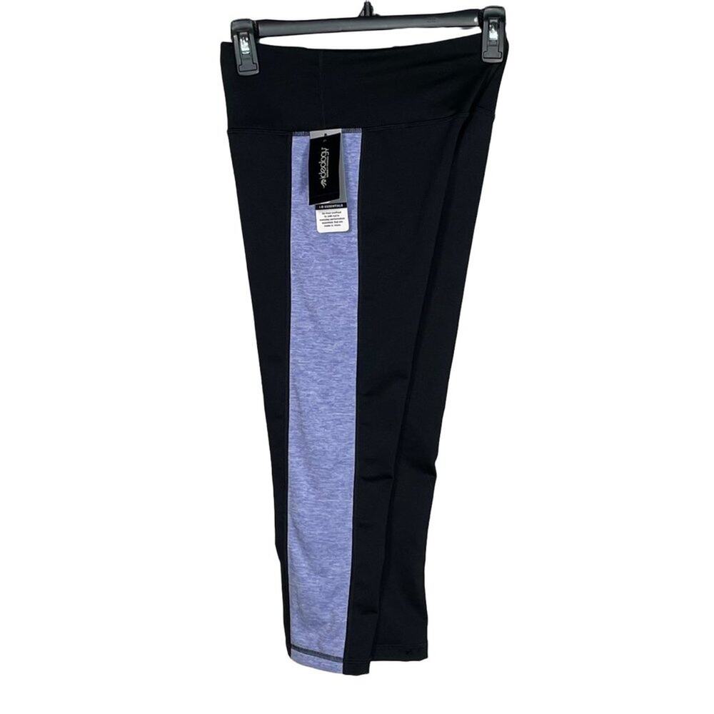 Ideology Essentials Colorblocked Cropped Leggings black/purple XS